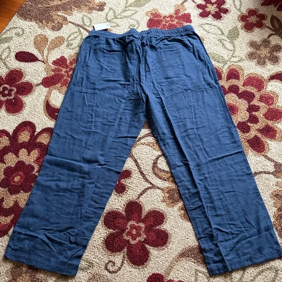 Men's Blue Classic Flannel Drawstring Sleep Pants - Picture 4 of 4